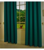 Готова плътна затъмняваща завеса от плат "Блекаут" цвят тъмно петролено зелен, подходяща за релса или тръбен корниз, височина 150,175,225 и 250см. ширина 145см. код-20635